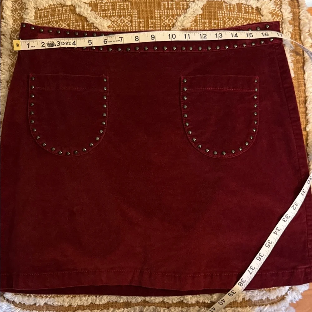 Mossimo Supply Co. Red Studded Mini Skirt - Picture 3 of 5